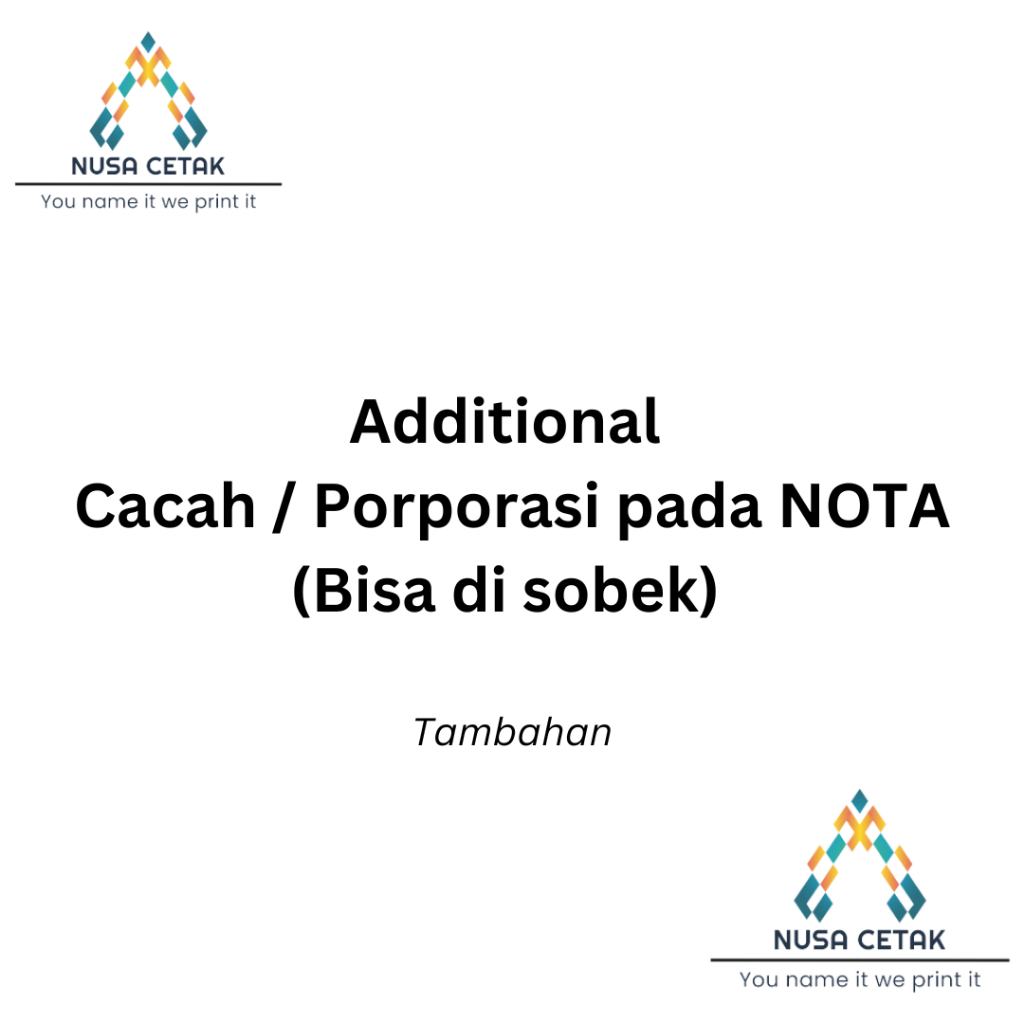

Additional Cacah / Porporasi pada Nota