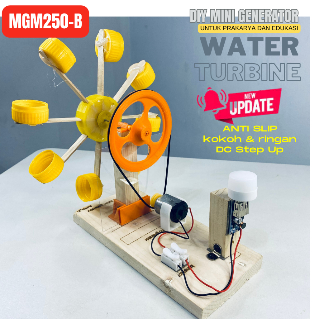 DIY KIT EDUKASI MINI WATER TURBINE FLOW GENERATOR TRUBINE GENERATOR TURBIN AIR KINCIR AIR