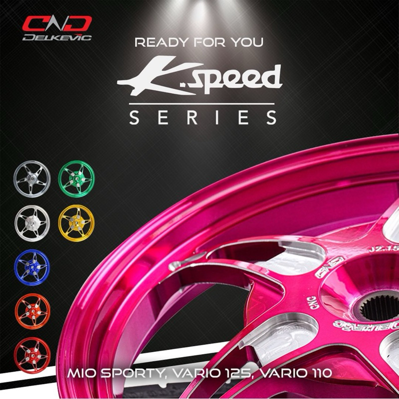 Velg DND Delkevic K-Speed Palang 5 Star Bintang Laut CNC 2Tone Matic 185/215-14 Mio M3 Beat Vario 11