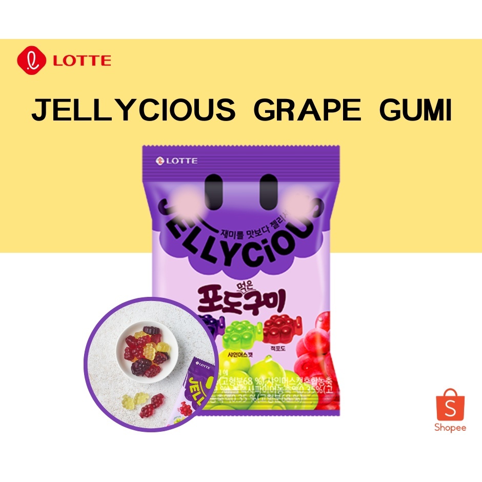 

Lotte Jellycious Gummy Yupi Haribo Permen Korea Import