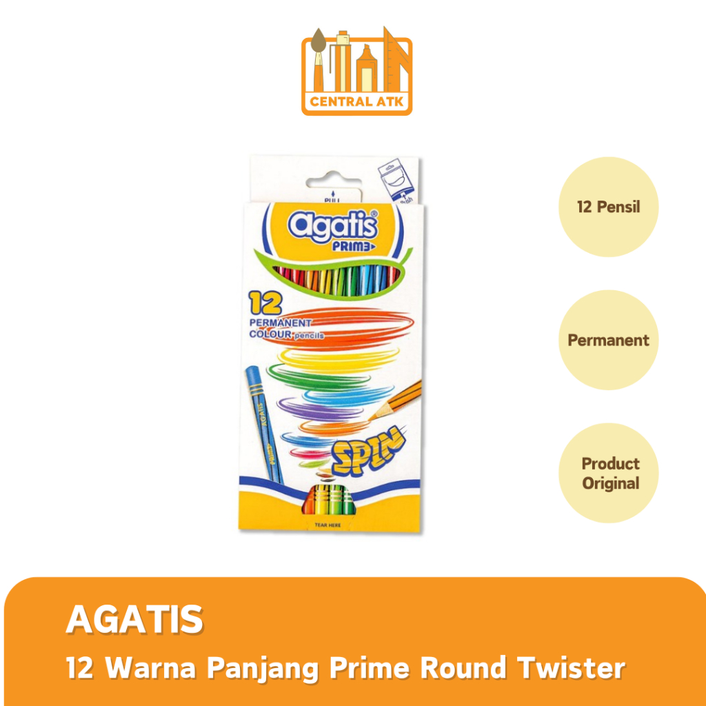 

COLOUR PENCIL / PENSIL WARNA AGATIS PRIME 12 WARNA PANJANG PRIME ROUND TWISTER