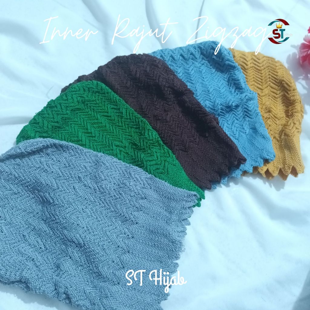 𝐒𝐓 𝐇𝐢𝐣𝐚𝐛 - Ciput Rajut Zigzag Anti Pusing Nenek | Inner Zigzag Tertutup | Daleman Hijab Kerudung