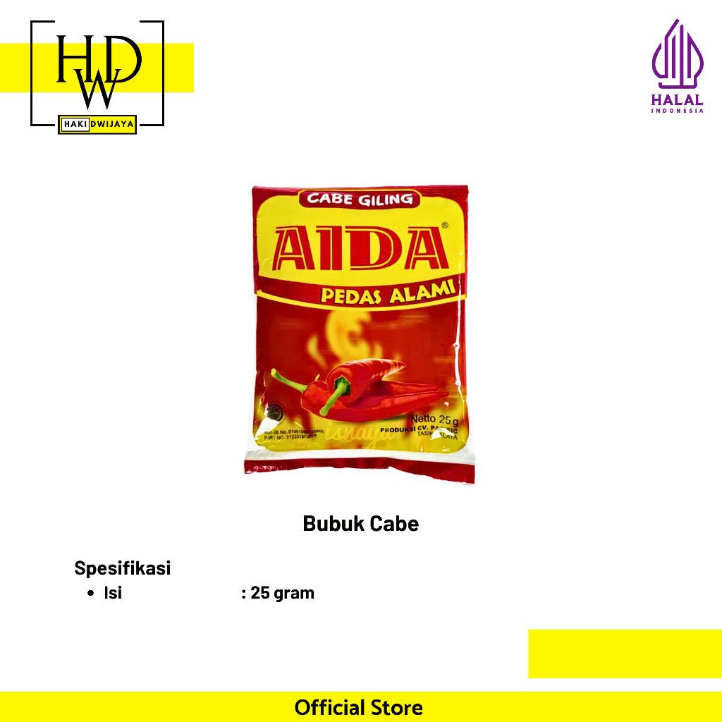 

[25gr] Bumbu Tabur Instan / Cabe Bubuk Super Pedas Aida