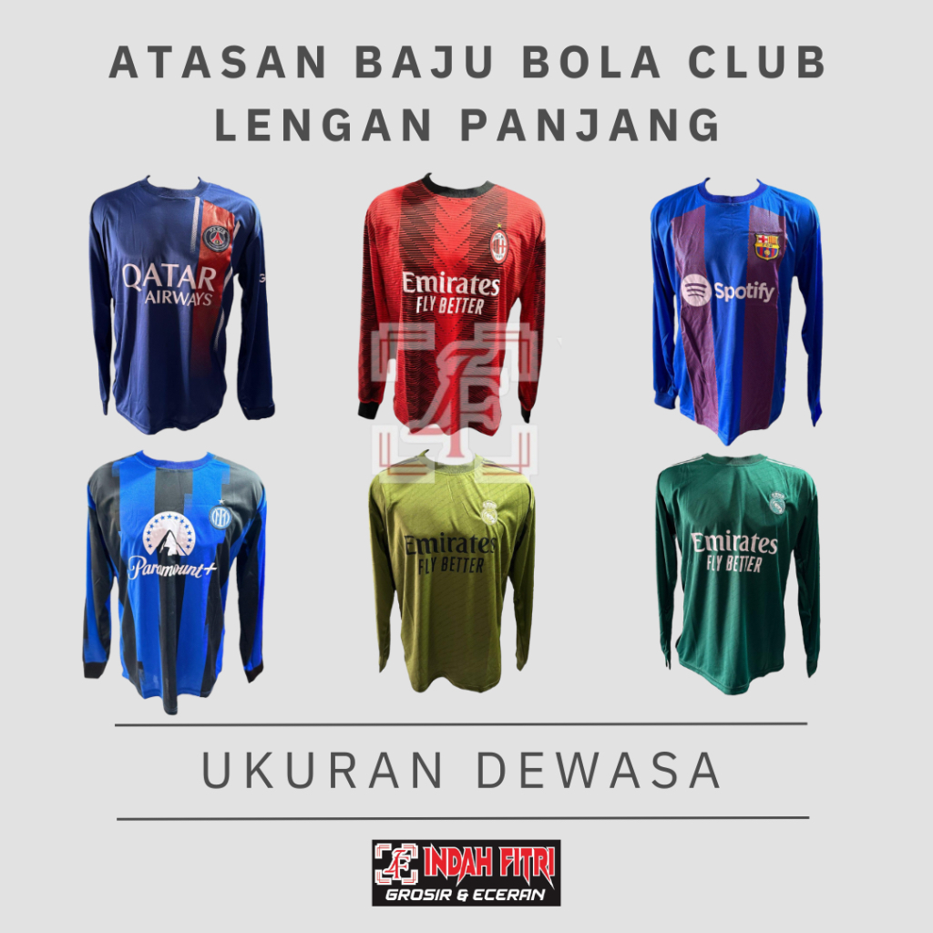 INFIT BAJU BOLA JERSEY PRIA LENGAN PANJANG DEWASA/ Atasan Baju Bola Club Lengan PANJANG / Jersey Bol