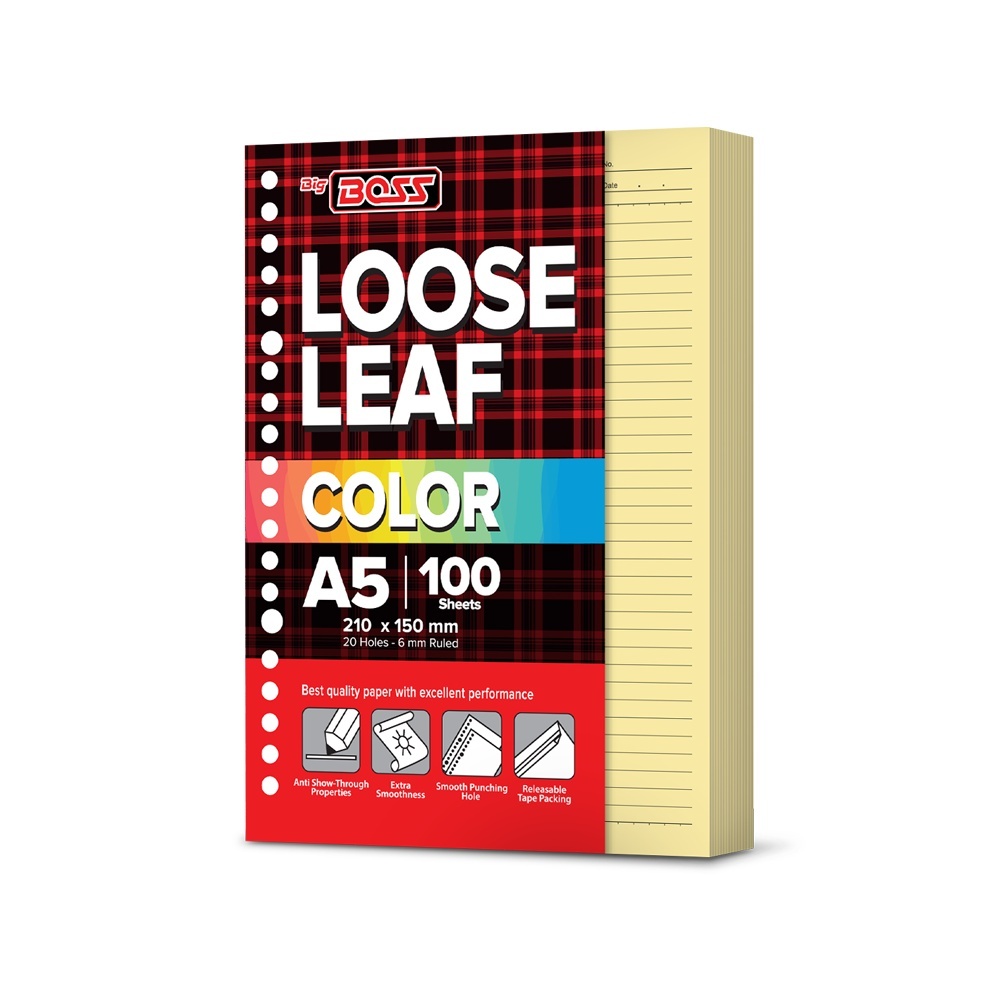 

[Pelangi Stationery] BigBoss Loose Leaf A5 100 Lembar Yellow BBO LL 100 A5 160