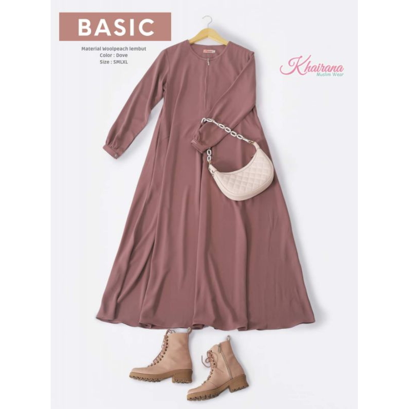 Gamis Anak warna putih Basic Khairana/Gamis Syar'i/Gamis Wolfis