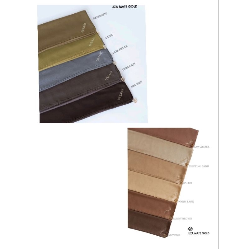 ( LOGO BARU ) HIJAB DEENAY LIZA CREAM LAVA SMOKE OLIVE SHEEN DARK GREY WARM SAND KANGAROO SALE SHIFT