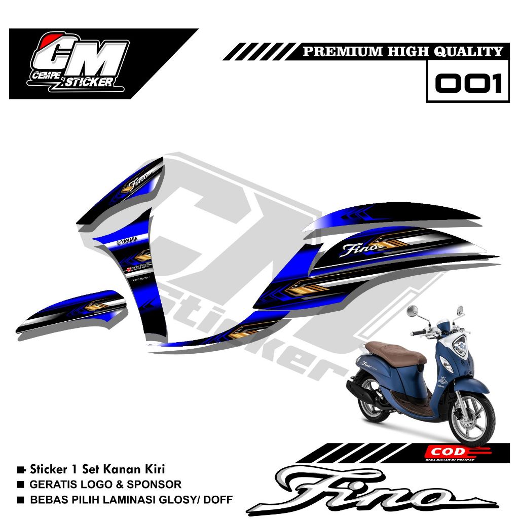 Stiker Lis Variasi FINO GRANDE 125 Decal Striping Standar Fino GRANDE Premium Racing CM01