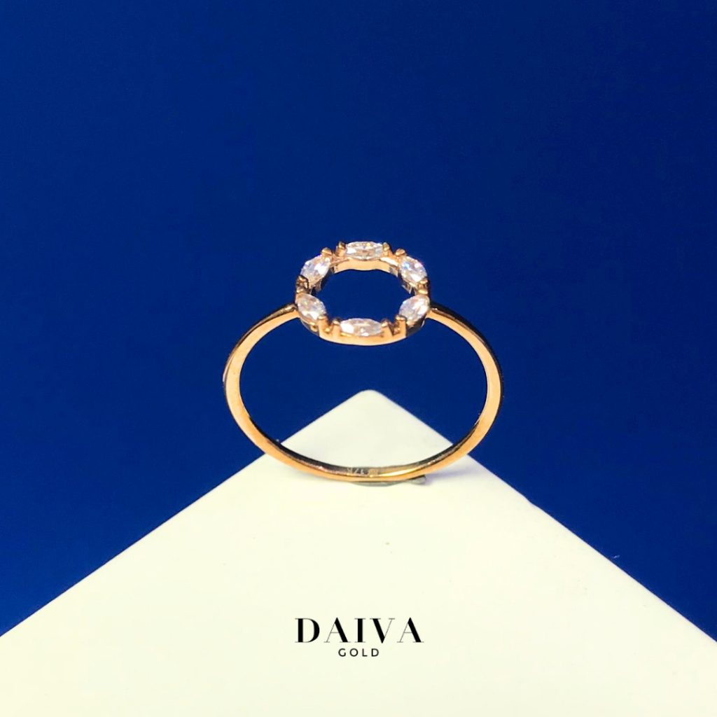 Cincin Emas Asli Agnese Kadar 750/17K - Size 15 (IB)