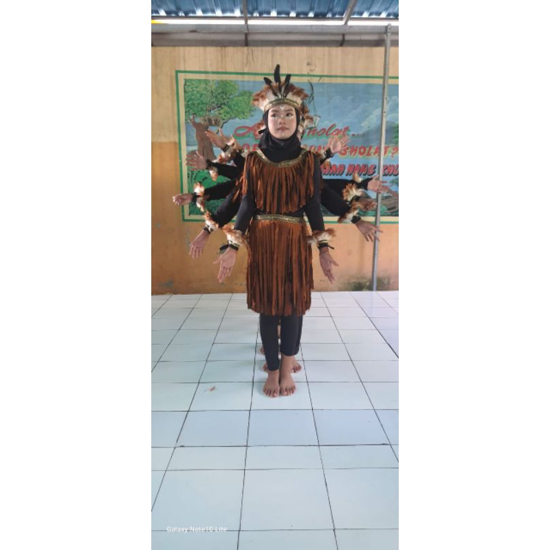 ECER MAHKOTA GELANG BAJU RUMBAI ADAT PAPUA DAYAK TRADISIONAL BAJU KAS ETNIK ETNIC