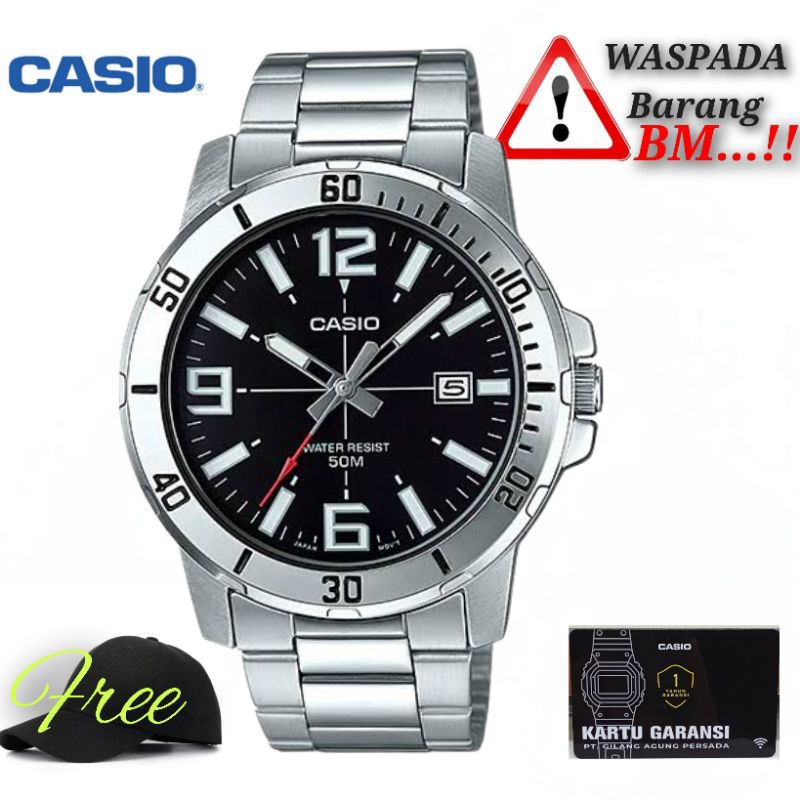 Jam tangan pria Casio mtp-vd01d-1bvudf / Casio original mtp-vd01d-1b