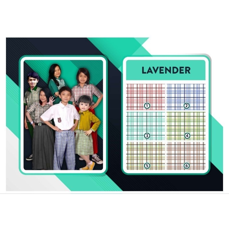 KAIN BAHAN SERAGAM SEKOLAH KOTAK MOTIF LAVENDER