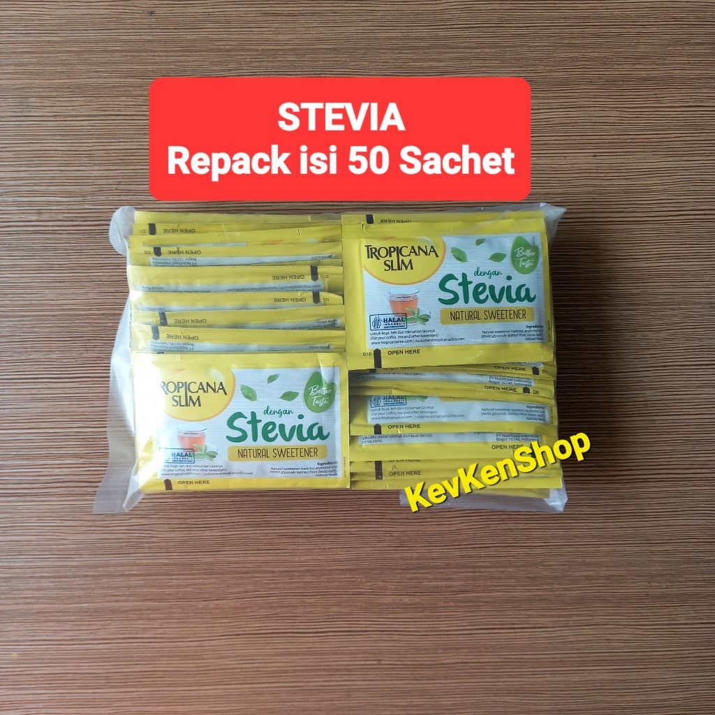 

TROPICANA SLIM Sweetener STEVIA Harga per Bungkus isi 50 Sachet