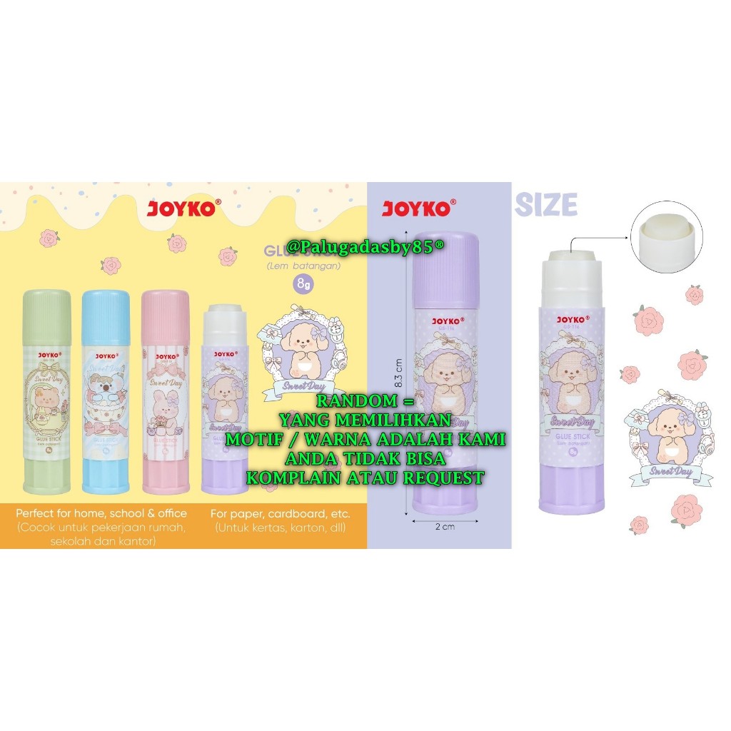 

(1 Biji) GROSIR Glue Stick JOYKO GS-116 8 Gr Fancy Pastel / Glue Stick Lem Batang Joyko GS-116 8gr Sweet Day / GS 116 GS116