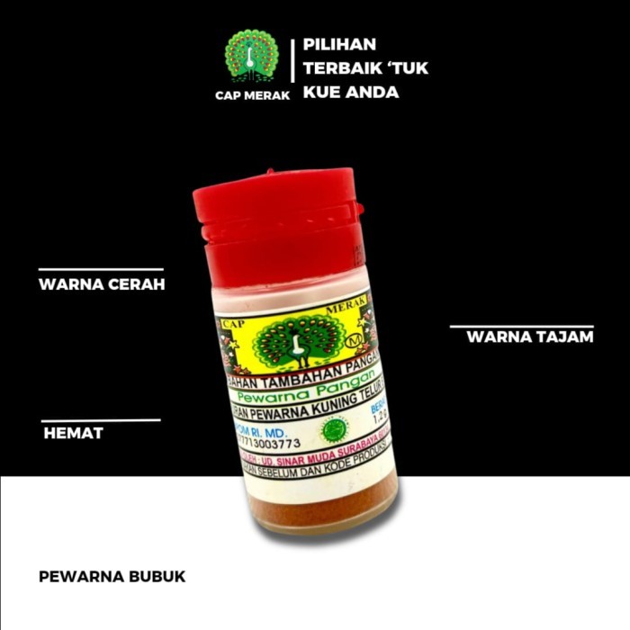 

PEWARNA MAKANAN BUBUK / PEWARNA BUBUK CAP MERAK 1,2 GR