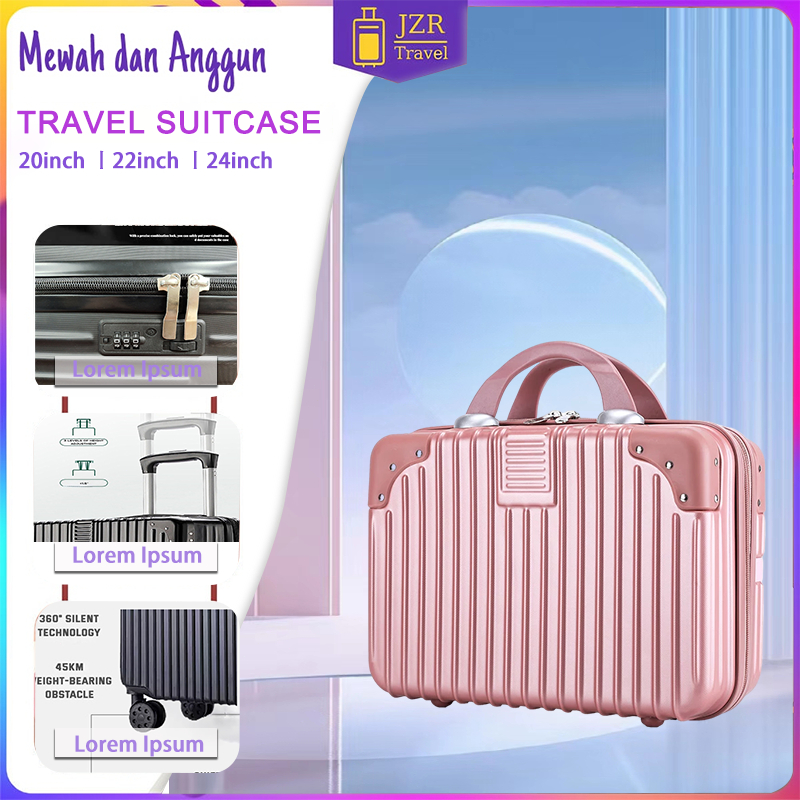 Jzr  Koper A246 Mini 14 inch Koper kecil Koper Mini Beauty Case tas make up koper Kosmetik Premium B