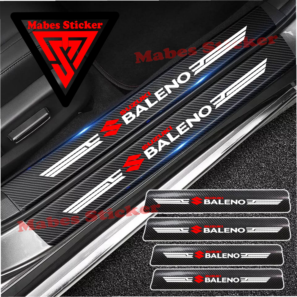 stiker carbon 3D stiker pengaman pijakan kaki stiker mobil suzuki baleno stiker mobil