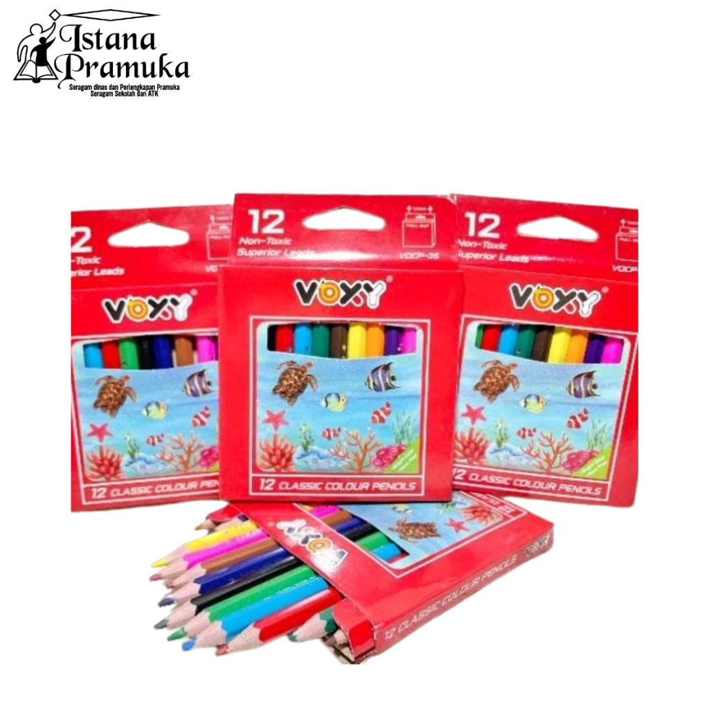 

1 Pack Pensil Warna Pendek VOXY 12 Warna - Istana Pramuka