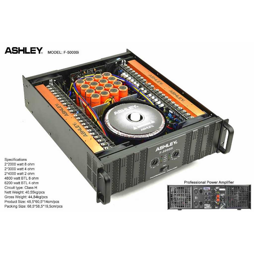 Power Ashley F 50000i Original Amplifier ASHLEY F50000i Class H ASHLEY