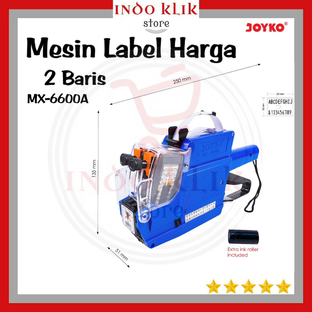 

Alat Label Harga MX 6600 A 2 Baris (Huruf & Nomor) Joyko / Mesin Tembak Harga MX 6600N (Nomor & Nomor) Joyko / Tag Price Labeller 2 Line Joyko