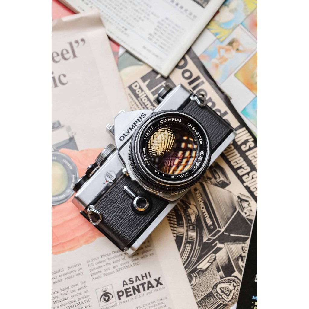 Kamera Analog Olympus M-1 M1 OM-1 OM1 kit 50mm f1.4 Zuiko Super Mulus Normal 