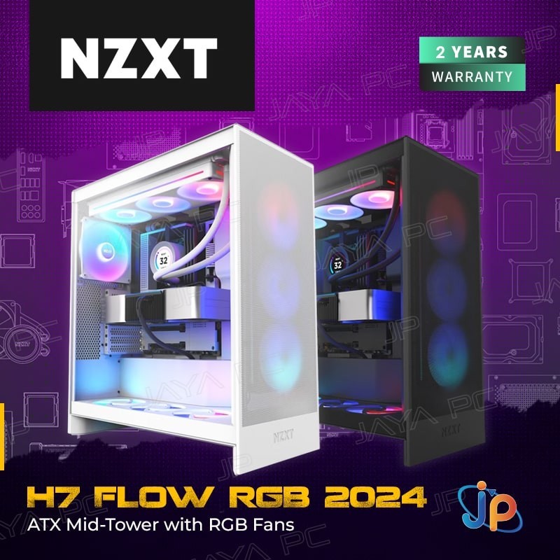 NZXT H7 Flow RGB 2024 Gaming Case - Tempered Glass Casing