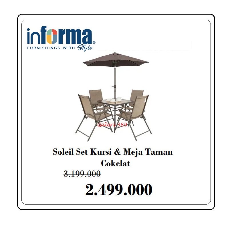 INFORMA Textiline Set Meja Cafe Outdoor 4 Kursi + Payung