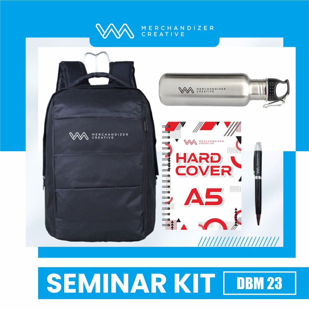 

Tas Punggung, Notebook Hardcover Spiral, Pulpen Sablon, dan Tumbler Ventura -Seminar Kit Custom