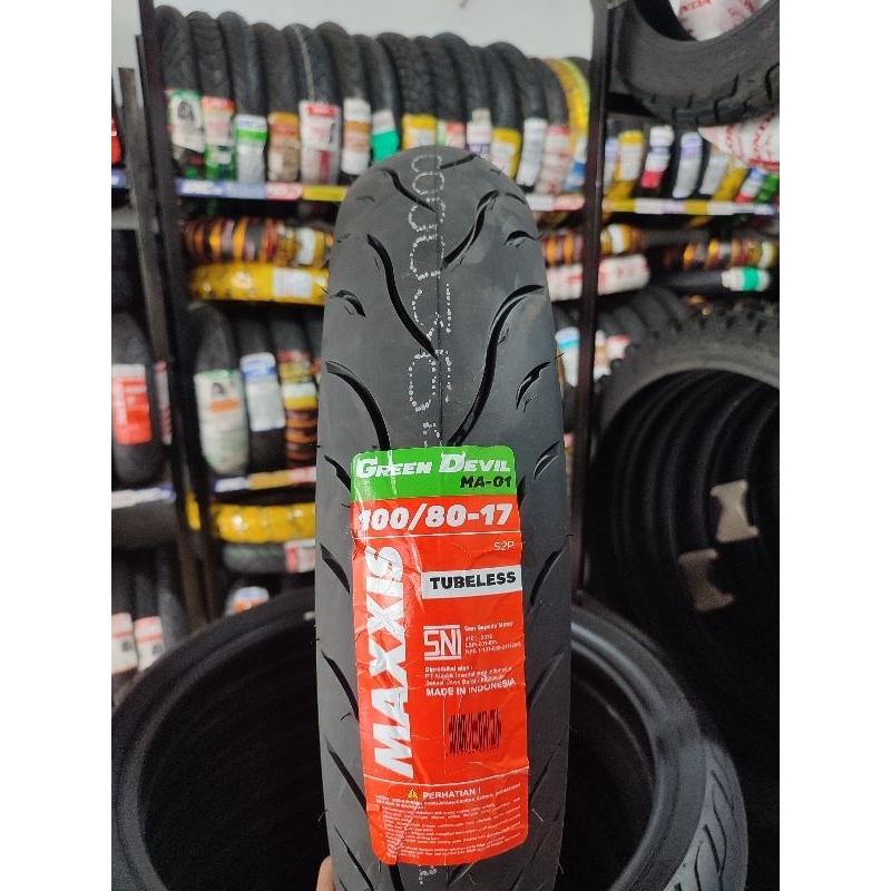 BAN MOTOR TUBLESS MAXXIS GREEN DEVIL 100/80-17