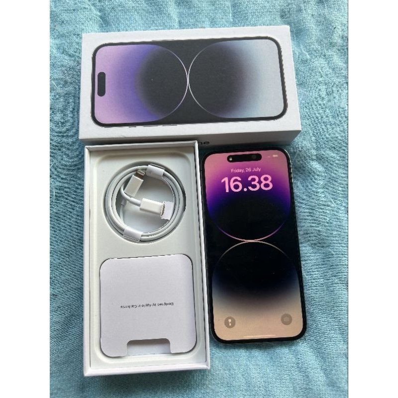 iPhone 14 Pro Max Purple 128GB 256GB BH 85- 95% Resmi iBox Sinyal Aktif permanen