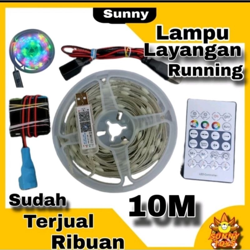 LAMPU RUNNING BISA DI CHARGER/ LAMPU LAYANGAN/ LAMPU BANYAK WARNA KELAP KELIP BANYAK MODE