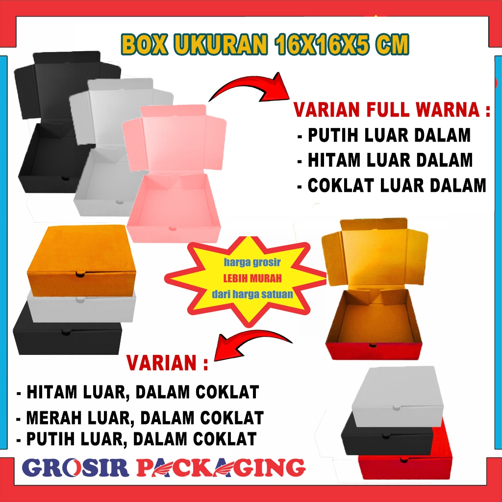 

Box 16x16x5 cm Packaging Hijab/Kardus Polos/Karton