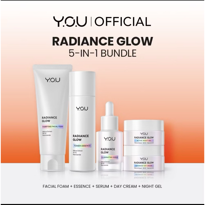 YOU RADIANCE GLOW 5 IN 1 SOLUTION 5 IN 1 PAKET SKINCARE BPOM