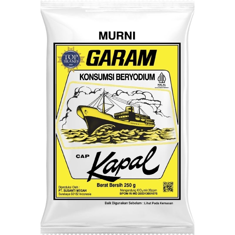 

Cap Kapal Garam Konsumsi dengan Yodium SATUAN ECERAN 250 gr