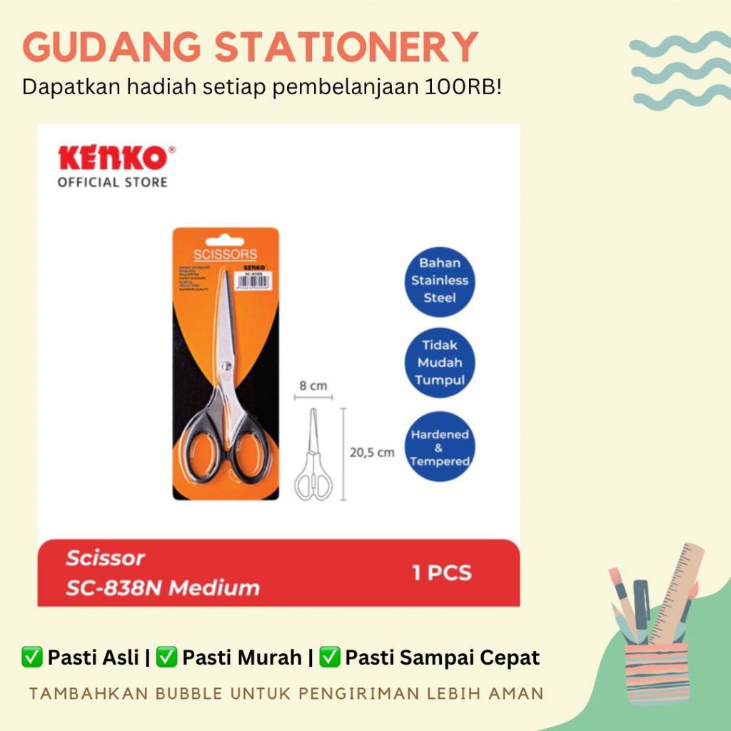 

Gunting Kertas Kenko Sedang SC-838N / Kenko Gunting Kertas Sedang SC-838N