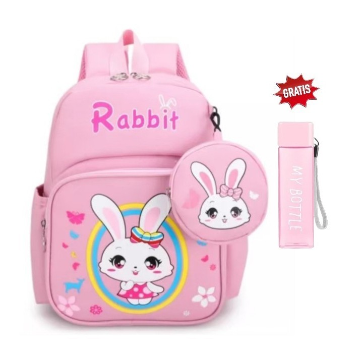 GDM Tas sekolah anak perempuan laki laki tk sd free dompet kecil dan botol minum