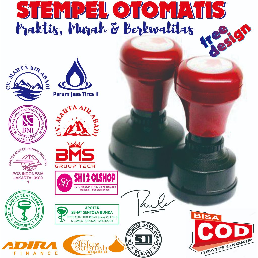 

stempel otomatis, stempel flash ukuran standar 1 warna