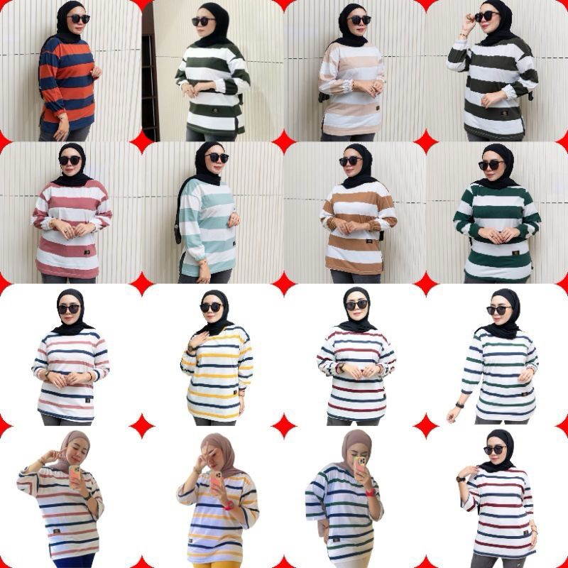 KAOS SALUR LENGAN PANJANG WANITA/KAOS OVERSIZE WANITA