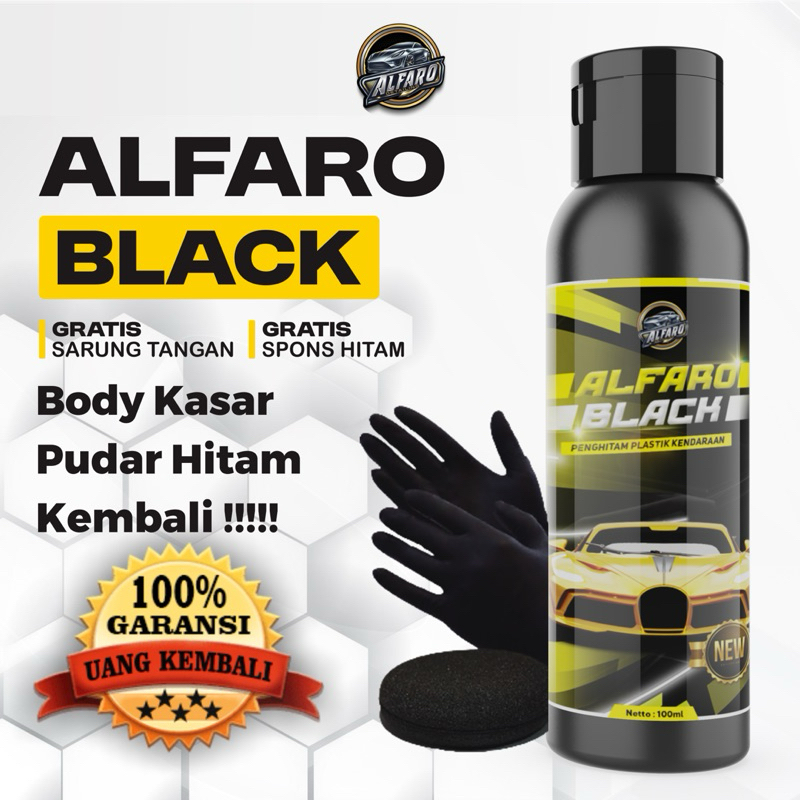 Alfaro The New Black 100ml Penghitam Body Permanen Trim & Plastik Restorer Dashboard/ Body motor Bac