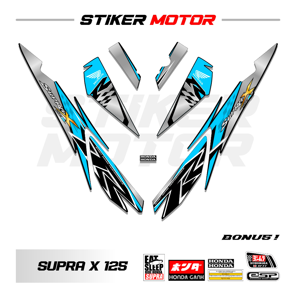 SP66 Striping Stiker Supra X 125 R 2010 Motif Ori Variasi Simpel Sticker Thai Style Wave 125 Concept
