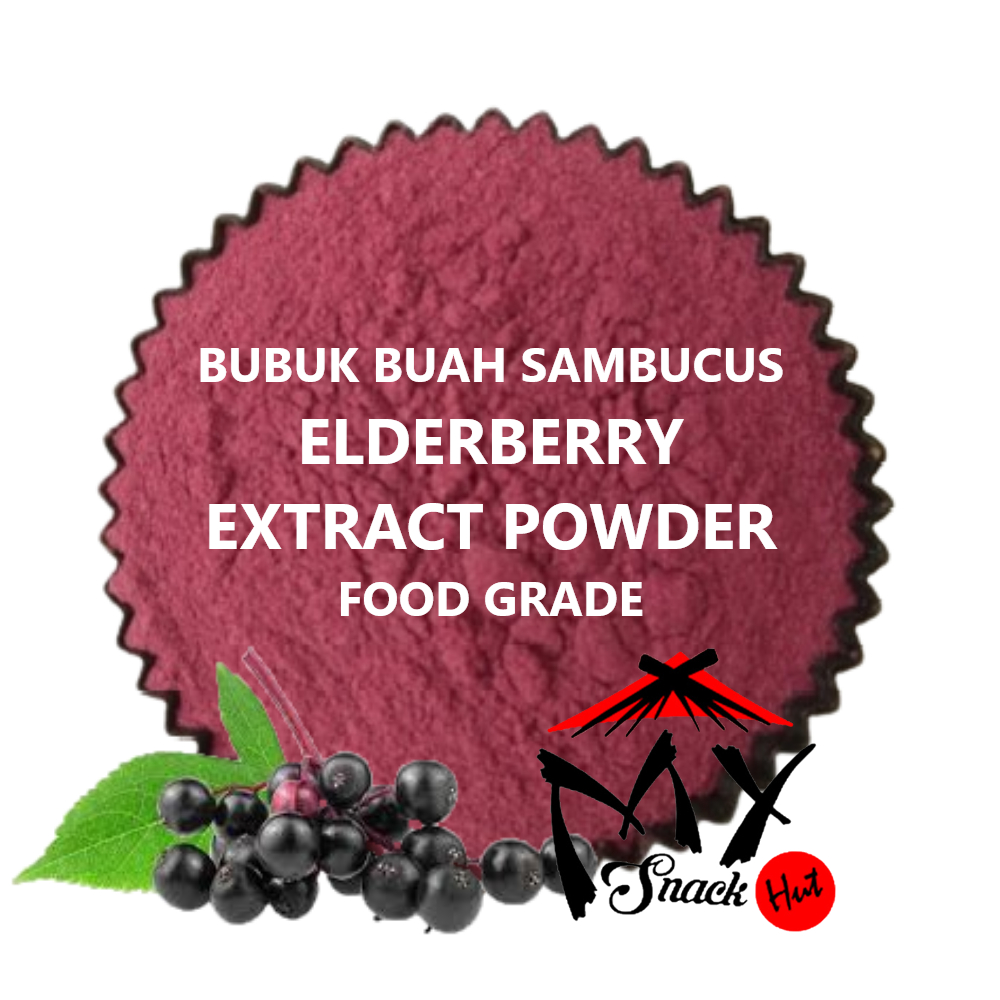 

BUBUK BUAH ELDERBERRY 25GR SAMBUCUS NAYAR ELDENBERI JUICE JUS FRUIT MURNI FOOD GRADE EXTRACT POWDER