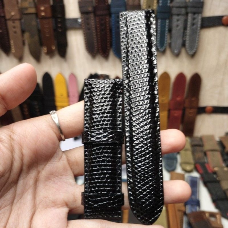 strap jam tangan kulit lizard asli handmade