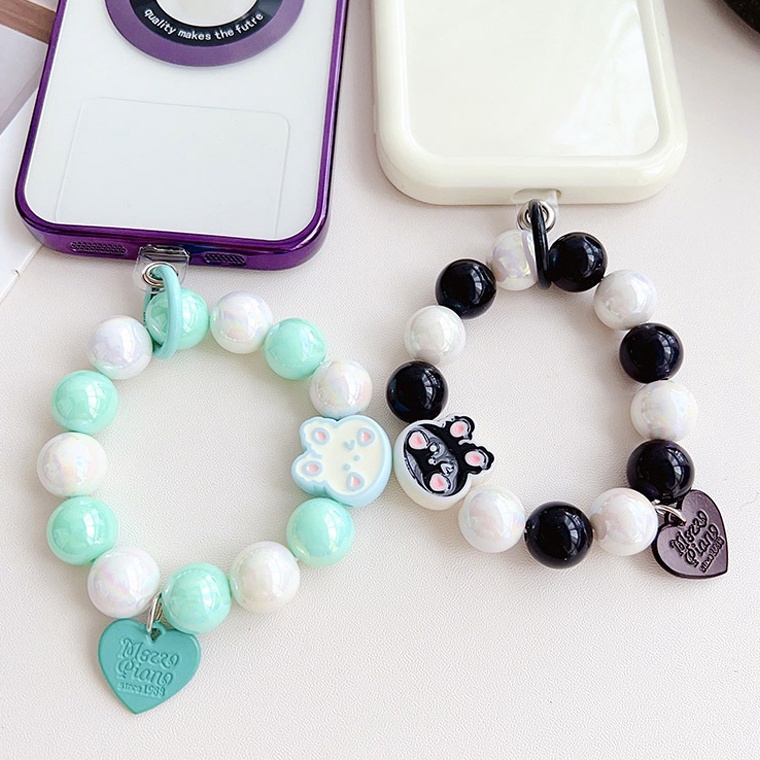 Promo besar Lanyard Kalung Ponsel Kelinci Huruf Hati yang Lucu dengan ManikManik  Tali Gantungan Pan