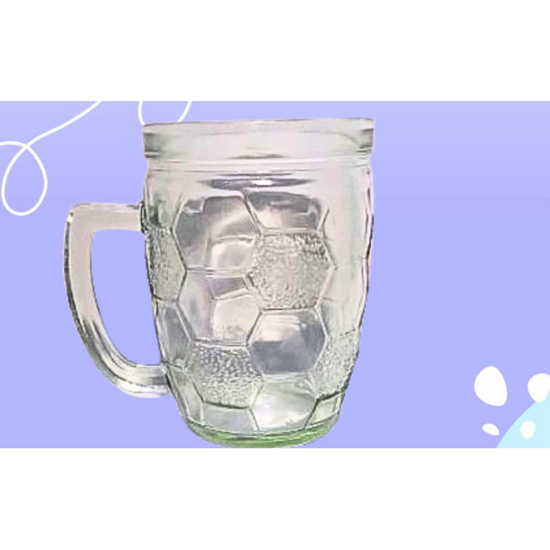 GELAS  ES GAGANG KACA BESAR POLOS 6 PCS GELAS GAGANG BELING