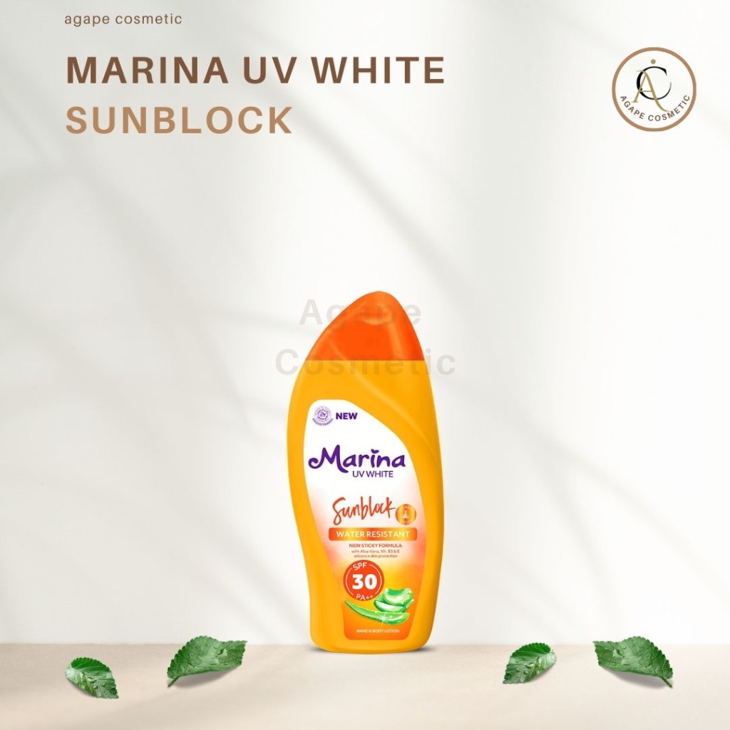 Marina Hand Body Lotion HBL Handbody UV White Sunblock SPF 30 PA++ Ukuran Kecil Sedang/Tanggung Besa