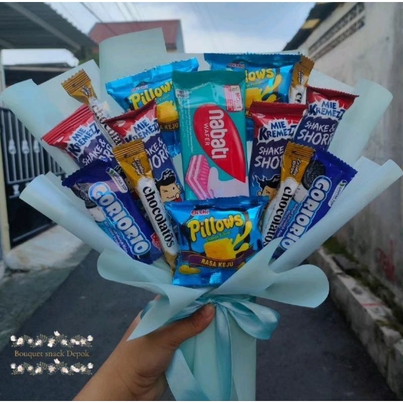 

Bouquet Snack isi 15 besar // bouquet wisuda / hari guru / hadiah hari ibu GRATIS ONGKIR XTRA