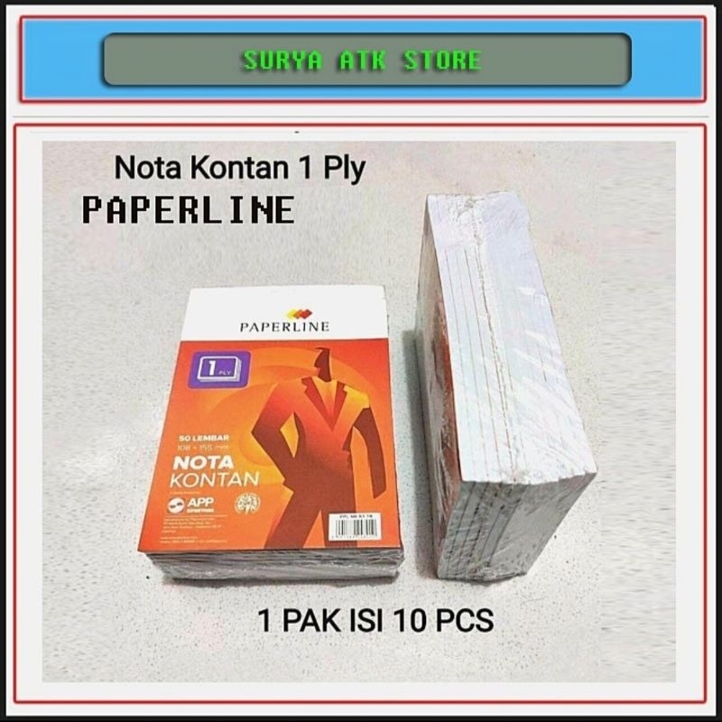 

1 Pak Nota Kontan Kecil 1 Ply Paperline