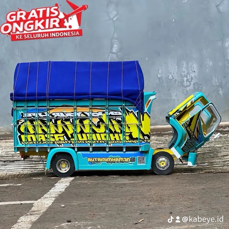Truk Oleng Dari kayu Asli Miniatur Truk Full Variasi