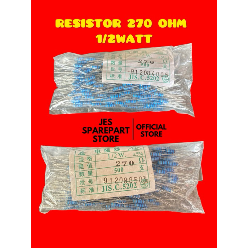 RESISTOR METAL FILM 270 OHM 1/2WATT