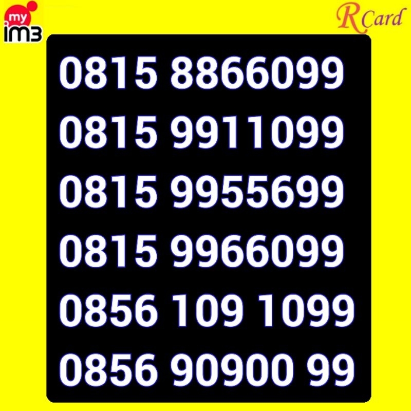 Perdana Nomor Cantik IM3 Indosat 11 Digit 99 110 99 90 900 99 109 1099